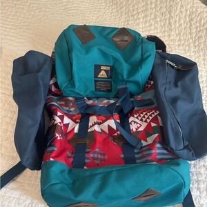 Pendleton Teal and Red Geometric Backpack